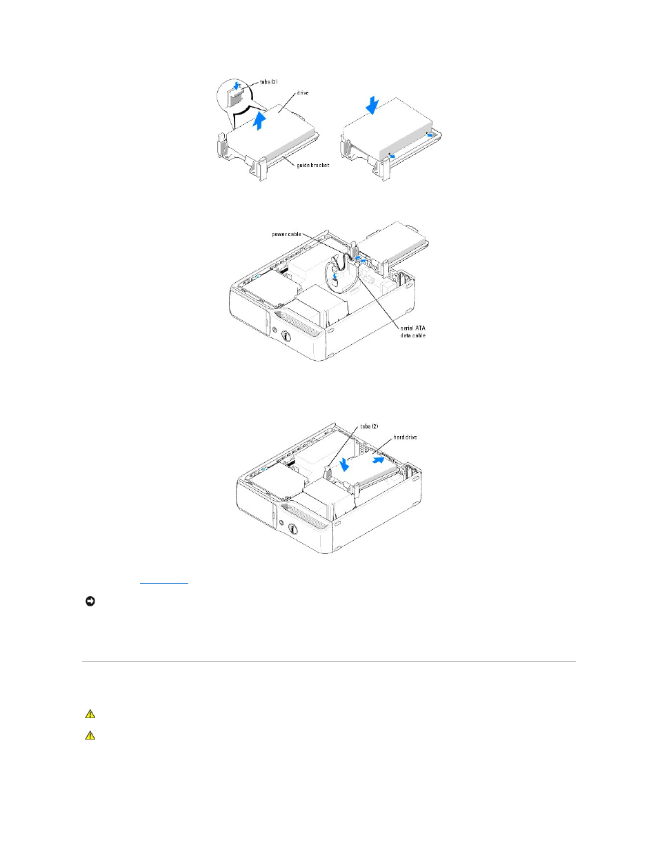 Cd/dvd drive, Remove the, If installed | Removing a cd/dvd drive | Dell Dimension 5100C User Manual | Page 16 / 46