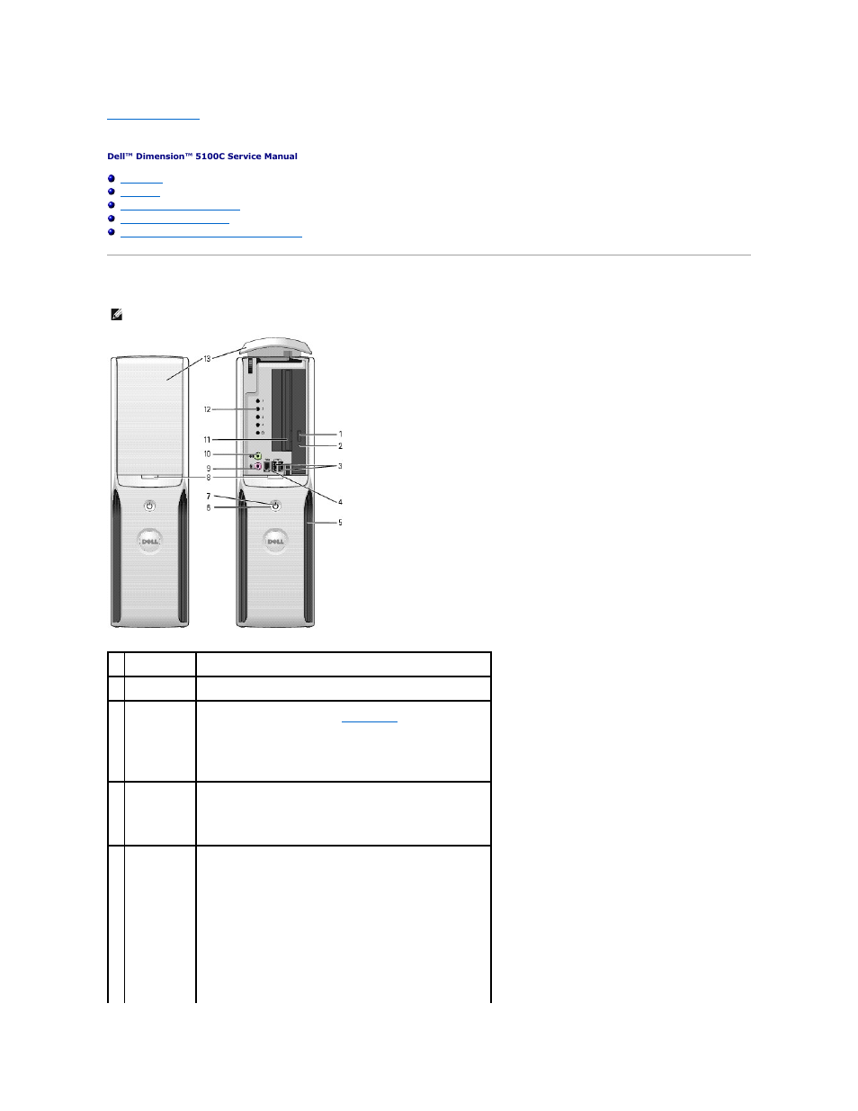 Technical overview, Front view | Dell Dimension 5100C User Manual | Page 40 / 46