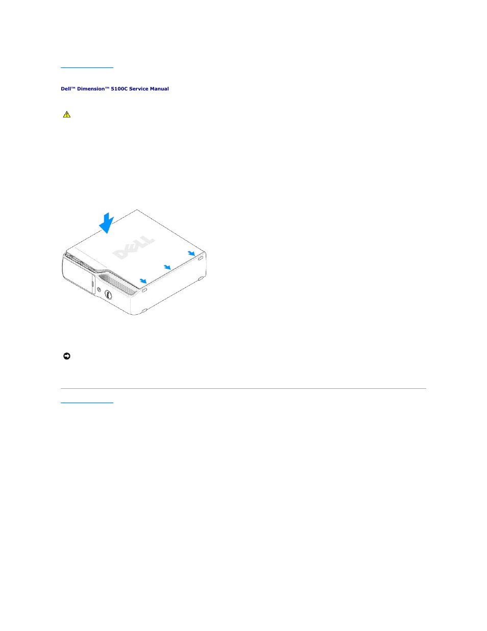 Replacing the computer cover | Dell Dimension 5100C User Manual | Page 8 / 46