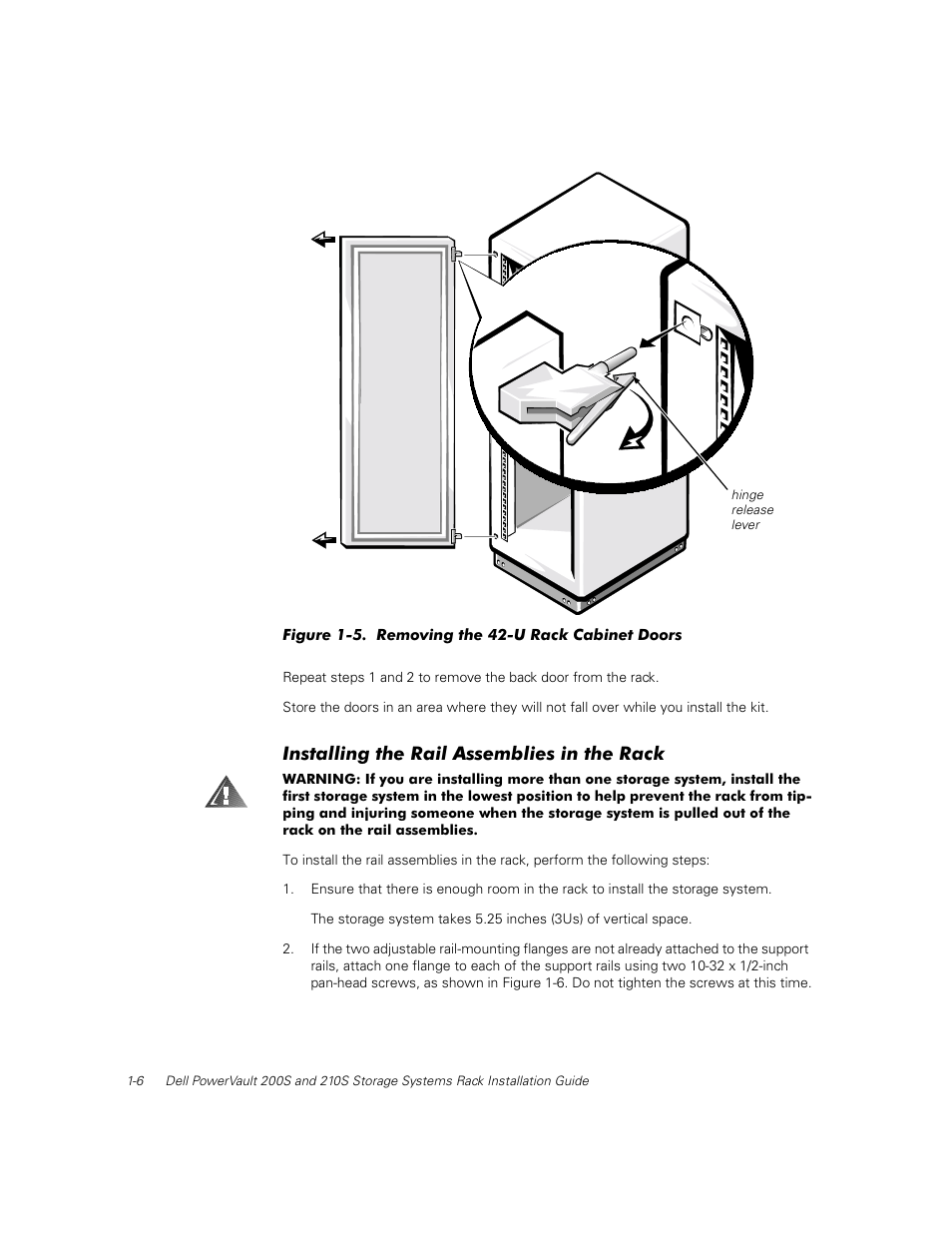 Installing the rail assemblies in the rack, Install the rail assemblies in the rack | Dell PowerVault 210S (SCSI) User Manual | Page 20 / 26