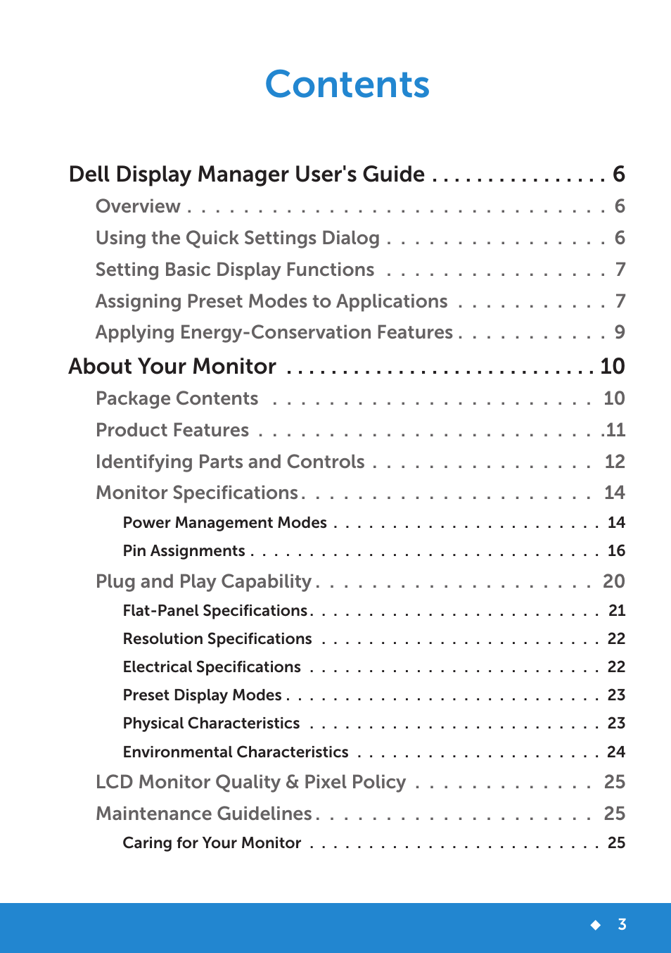 Dell P1914S Monitor User Manual | Page 3 / 75