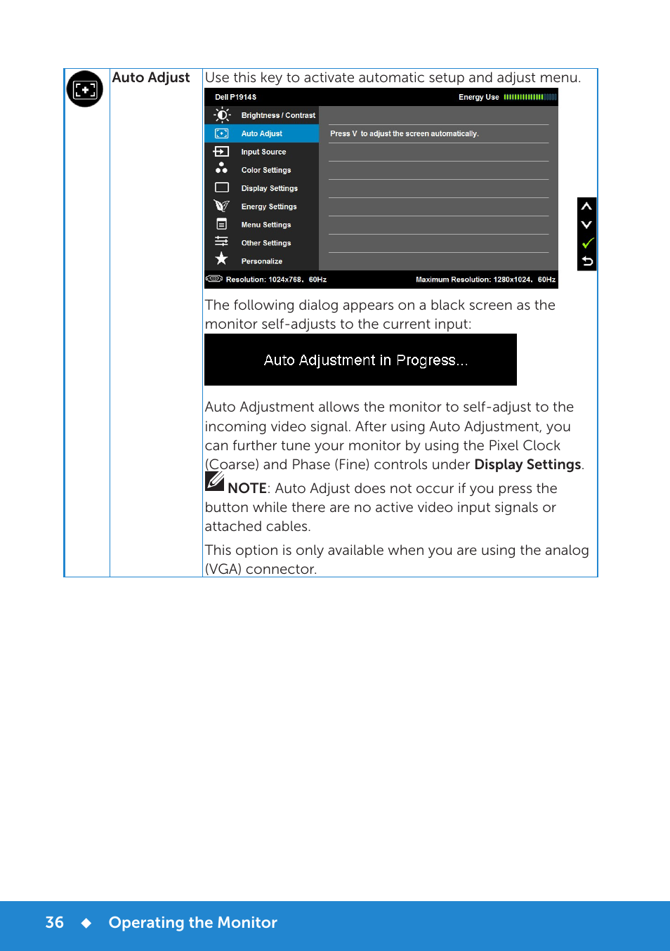 Dell P1914S Monitor User Manual | Page 36 / 75