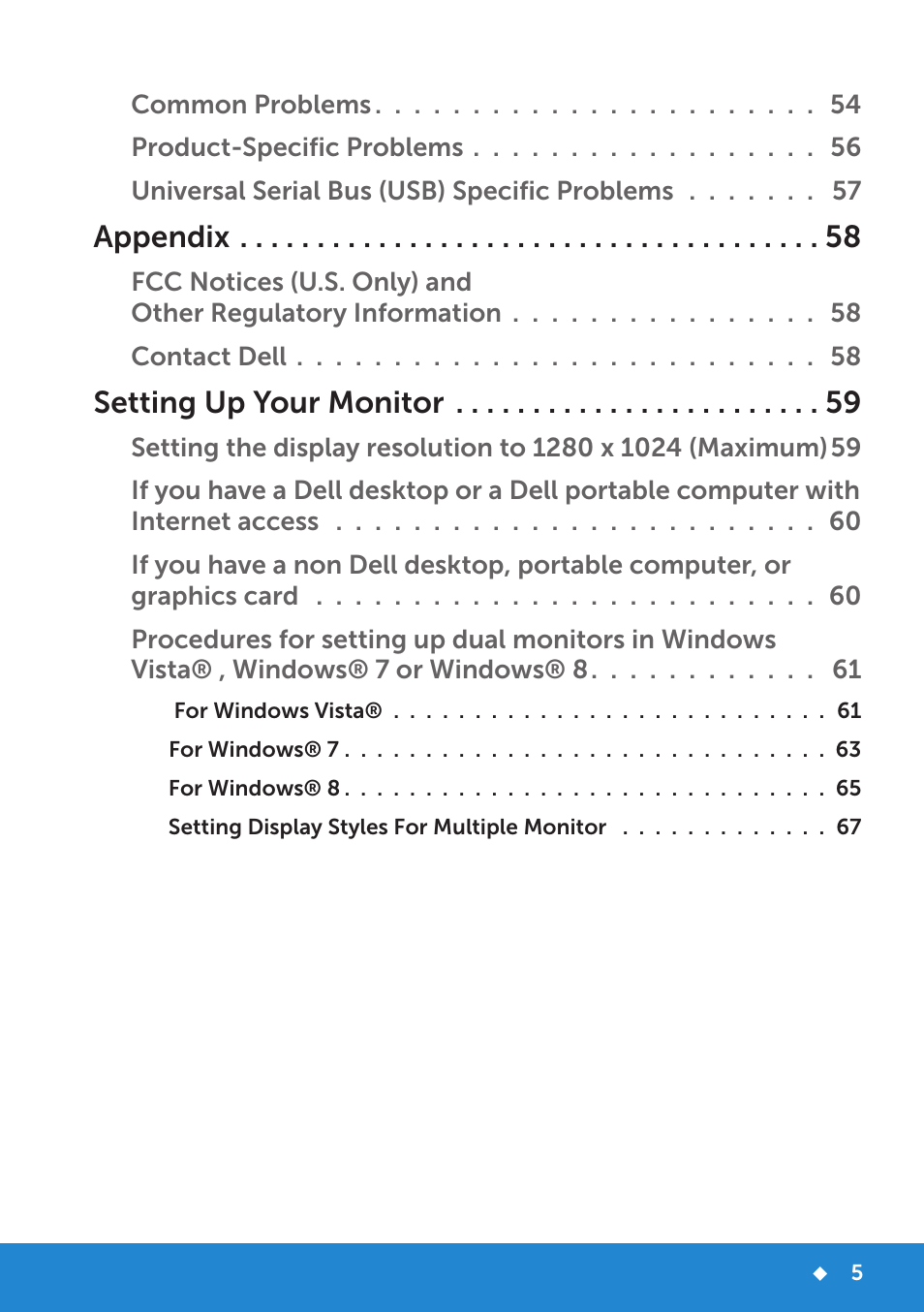 Appendix, Setting up your monitor | Dell P1914S Monitor User Manual | Page 5 / 75