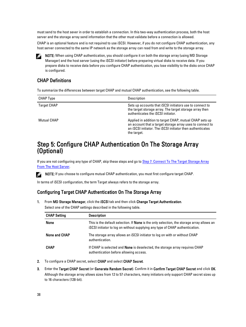 Chap definitions | Dell PowerVault MD3660i User Manual | Page 38 / 56