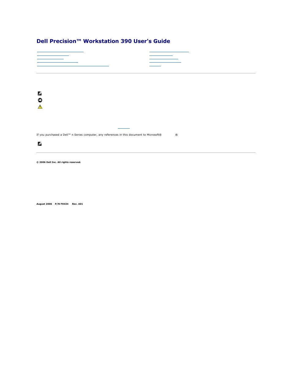 Dell Precision 390 User Manual | 138 pages