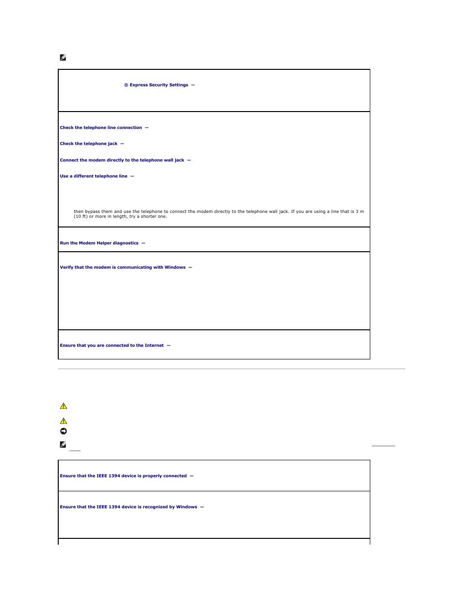 Ieee 1394 device problems | Dell Precision 390 User Manual | Page 115 / 138