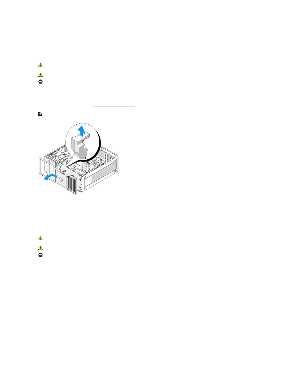 Chassis intrusion switch, Removing the front panel, Removing the chassis intrusion switch | Dell Precision 390 User Manual | Page 59 / 138