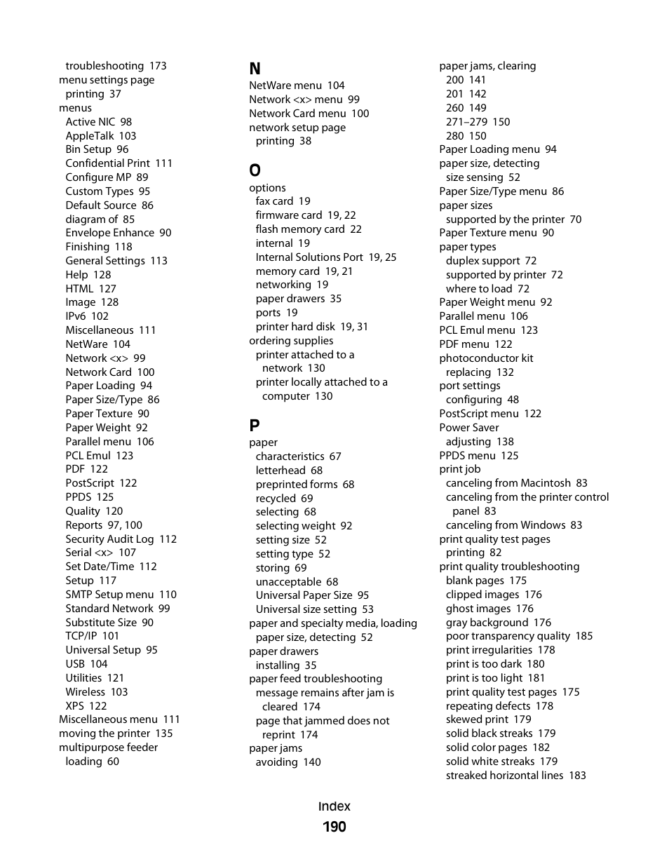 Dell 5230dn Mono Laser Printer User Manual | Page 190 / 193