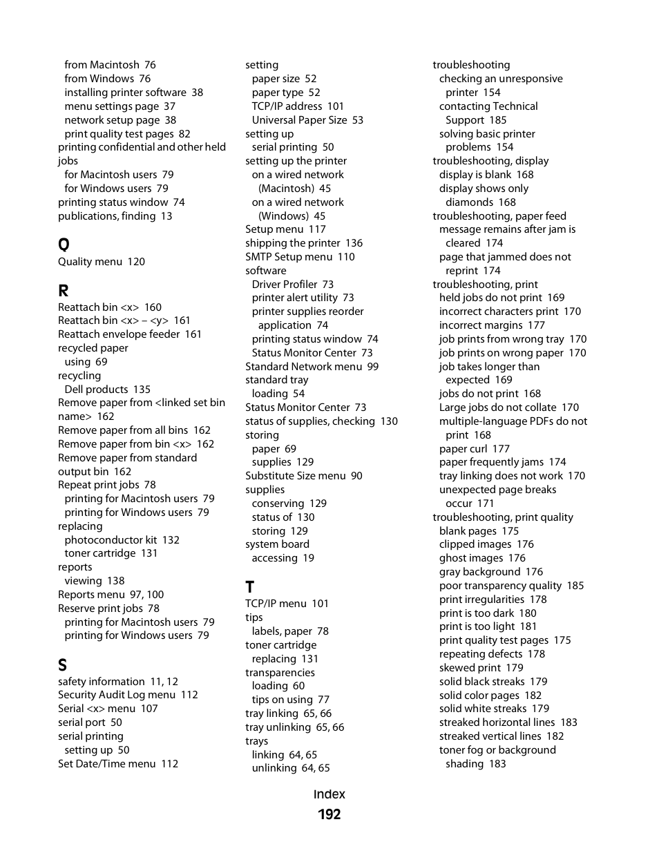 Dell 5230dn Mono Laser Printer User Manual | Page 192 / 193