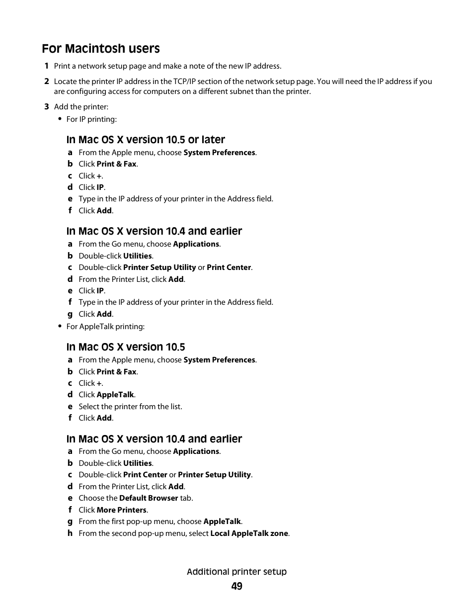 For macintosh users | Dell 5230dn Mono Laser Printer User Manual | Page 49 / 193