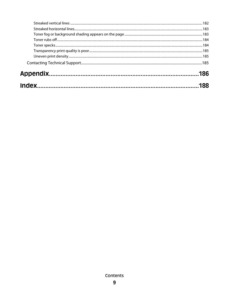 Appendix index | Dell 5230dn Mono Laser Printer User Manual | Page 9 / 193