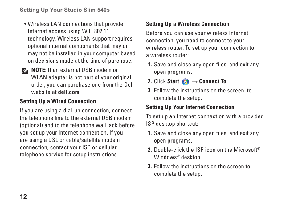 Dell Studio Slim D540S (Late 2008) User Manual | Page 14 / 60