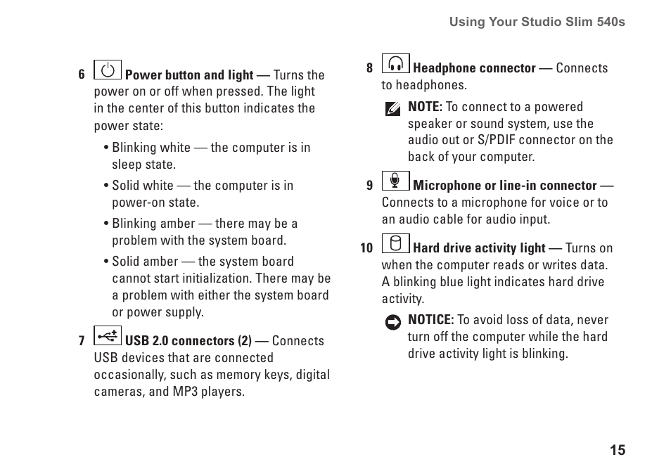 Dell Studio Slim D540S (Late 2008) User Manual | Page 17 / 60
