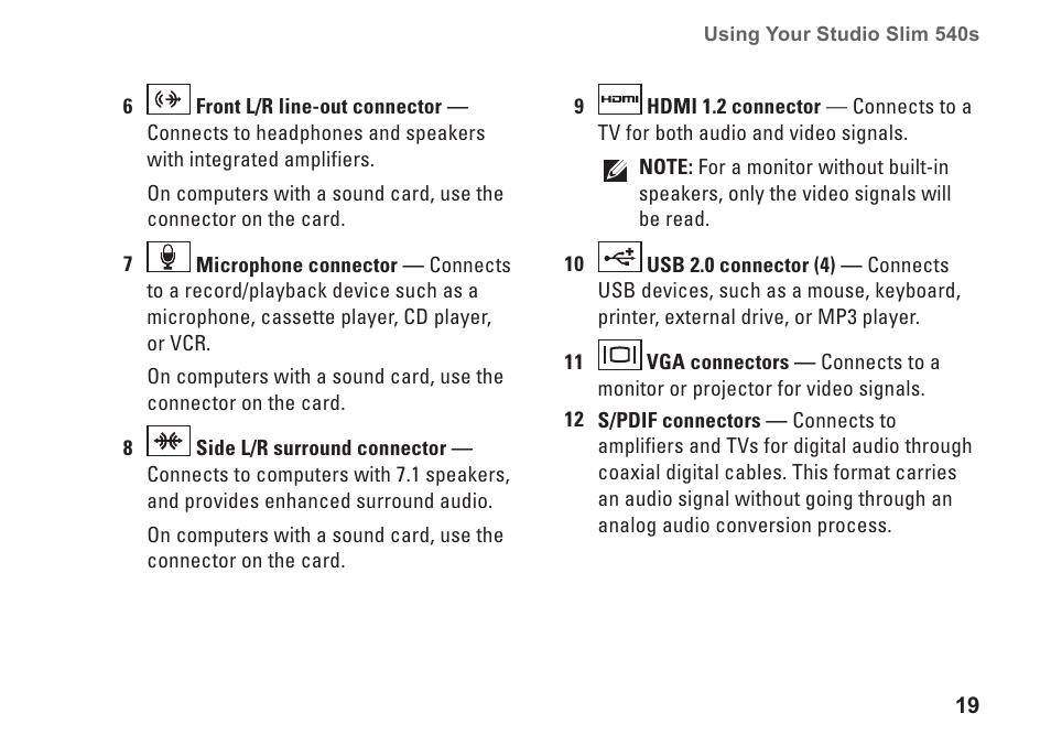 Dell Studio Slim D540S (Late 2008) User Manual | Page 21 / 60