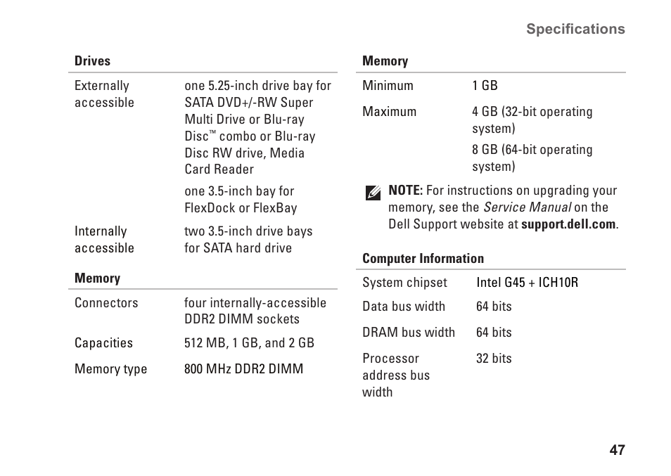 Dell Studio Slim D540S (Late 2008) User Manual | Page 49 / 60