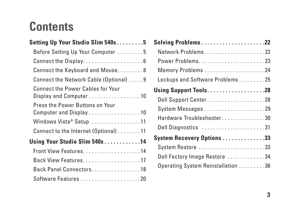 Dell Studio Slim D540S (Late 2008) User Manual | Page 5 / 60