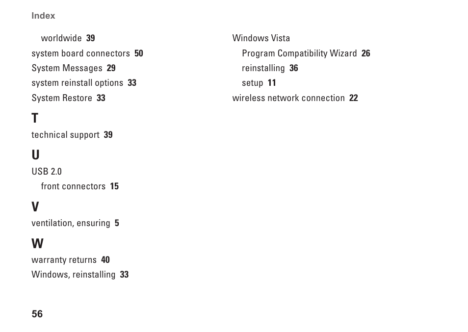 Dell Studio Slim D540S (Late 2008) User Manual | Page 58 / 60