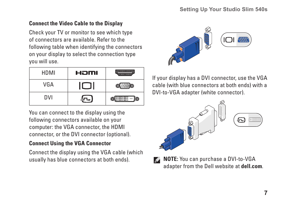 Dell Studio Slim D540S (Late 2008) User Manual | Page 9 / 60