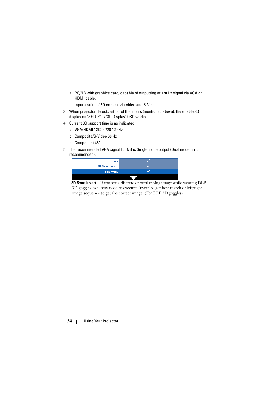 Dell M210X Projector User Manual | Page 34 / 60