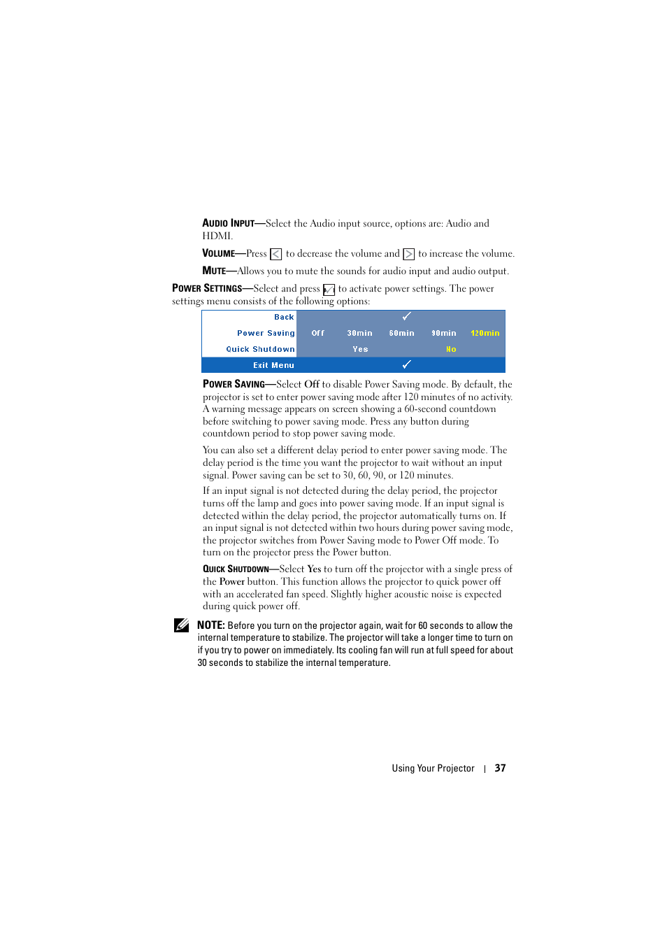 Dell M210X Projector User Manual | Page 37 / 60