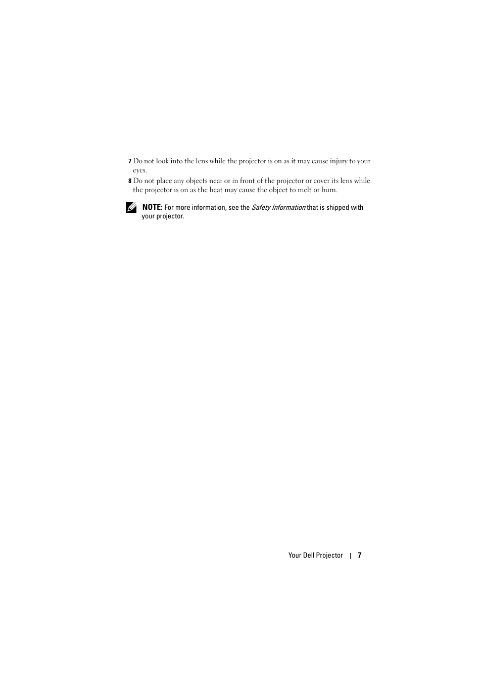 Dell M210X Projector User Manual | Page 7 / 60
