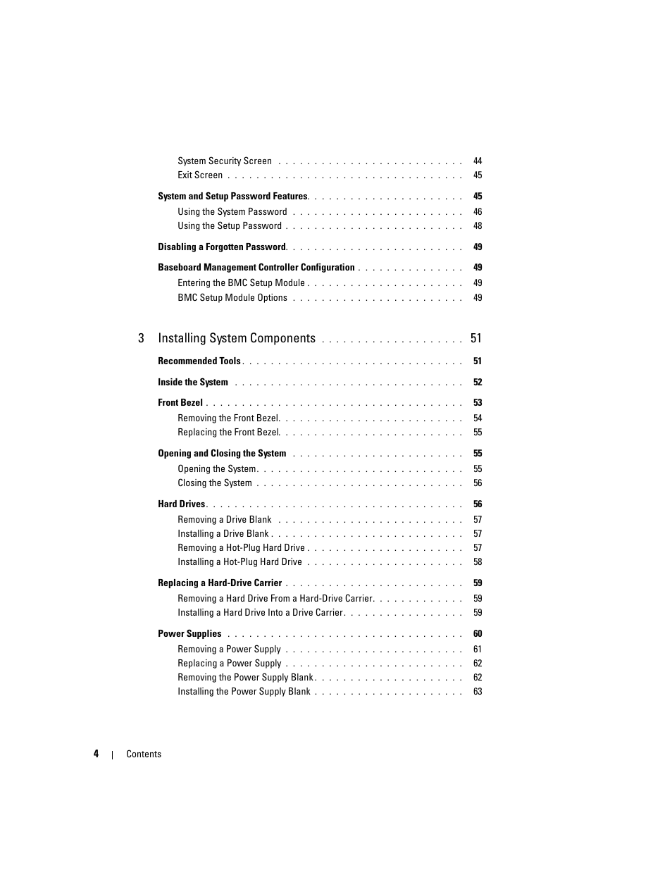 3installing system components | Dell PowerEdge 2970 User Manual | Page 4 / 188