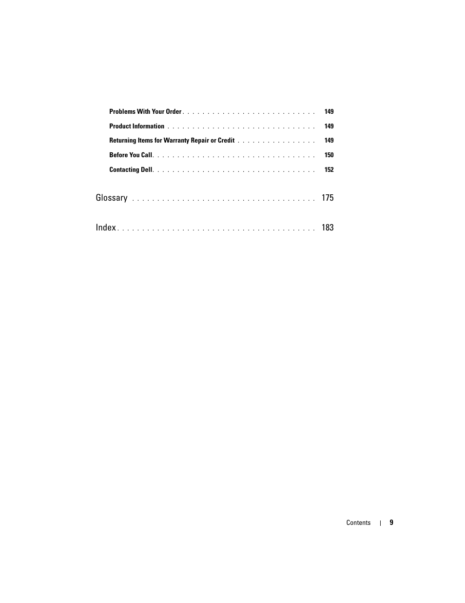 Glossary, 175 index | Dell PowerEdge 2970 User Manual | Page 9 / 188