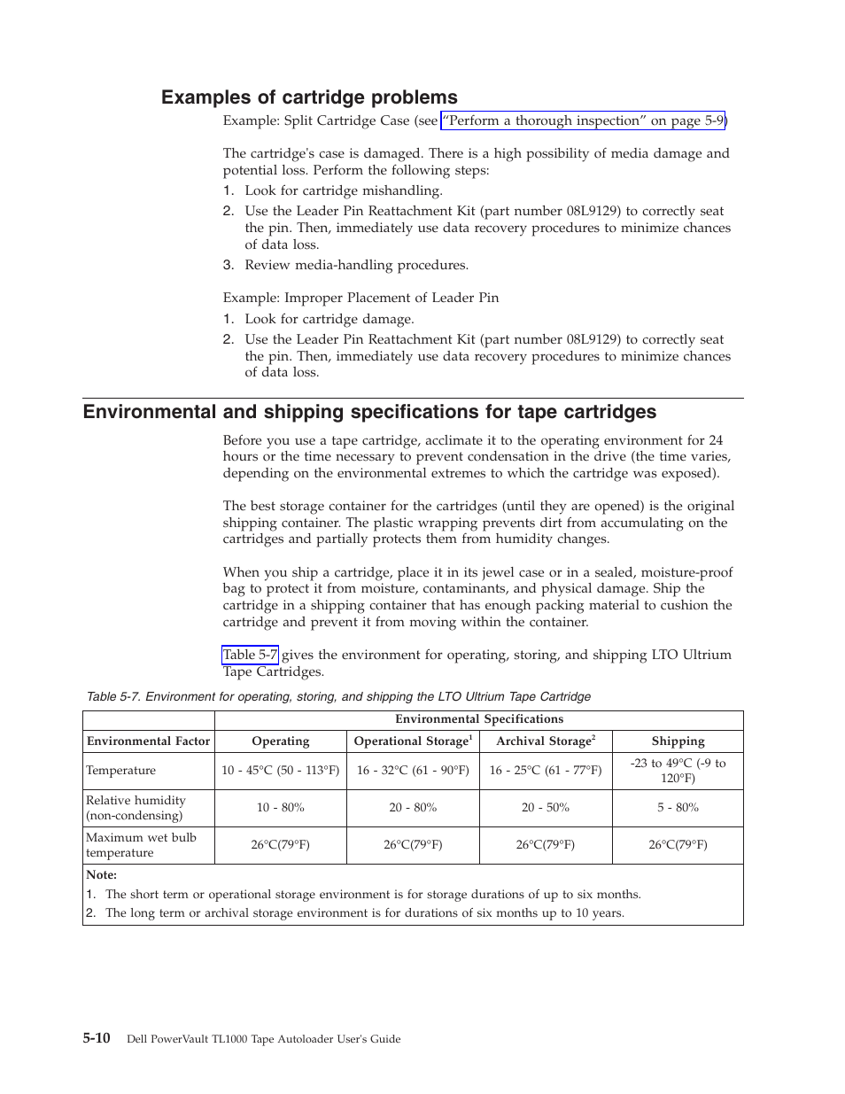 Examples of cartridge problems | Dell PowerVault TL1000 User Manual | Page 118 / 194