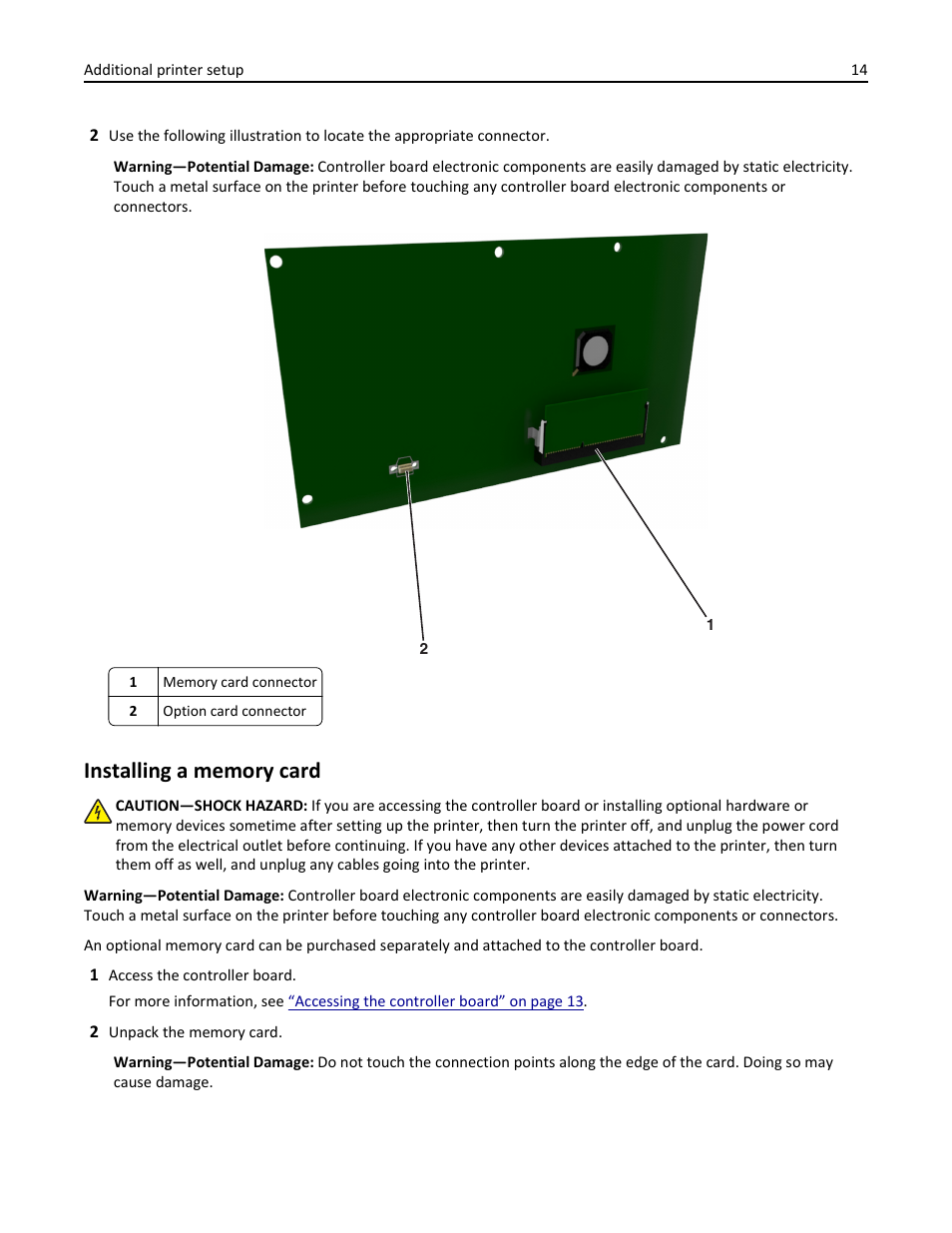 Installing a memory card | Dell B3460dn Mono Laser Printer User Manual | Page 14 / 165