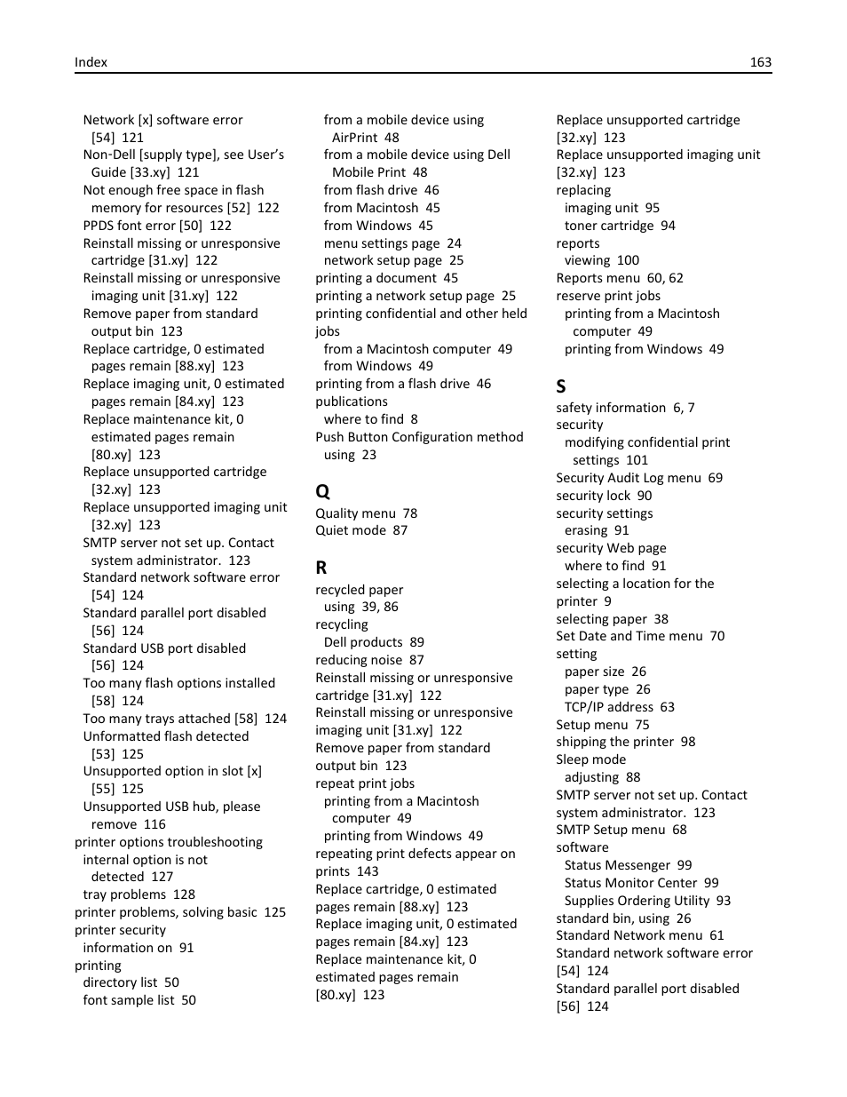 Dell B3460dn Mono Laser Printer User Manual | Page 163 / 165
