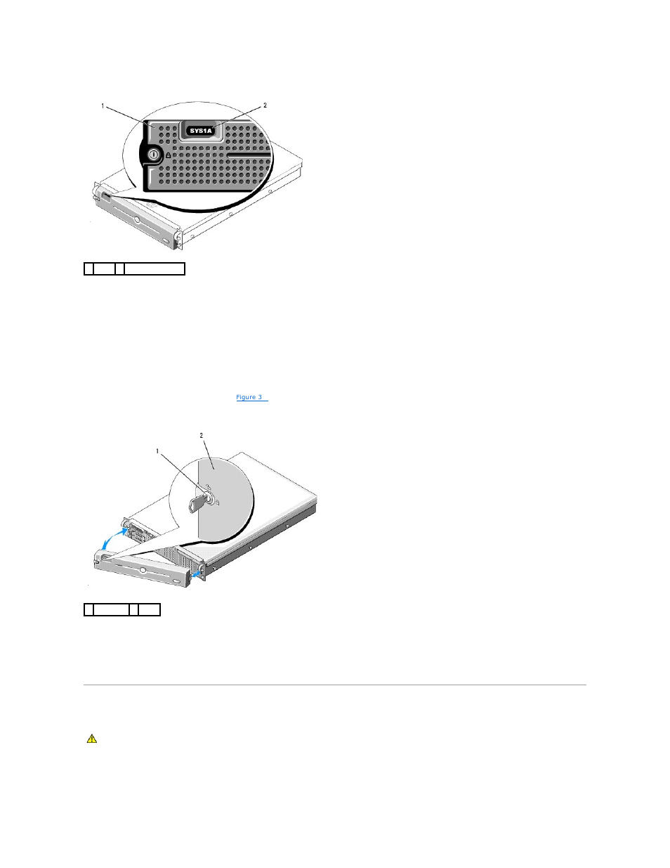 Opening and closing the system, Figure 3, Removing the front bezel | Replacing the front bezel, Opening the system | Dell POWEREDGE R805 User Manual | Page 24 / 84