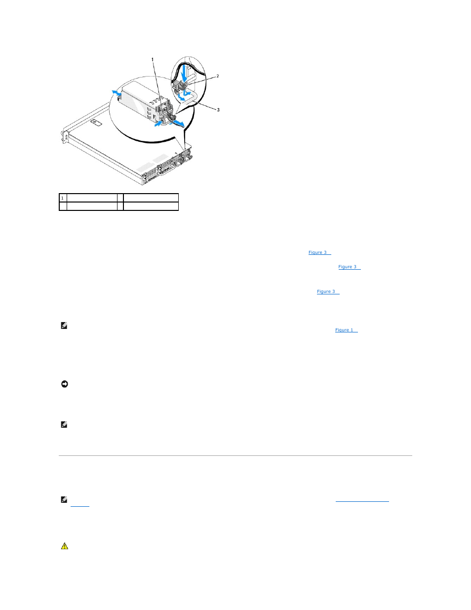 Internal sd card, Configuration. see, Installing the power supply blank | Replacing a power supply, Removing the power supply blank, Removing the sd card | Dell POWEREDGE R805 User Manual | Page 29 / 84