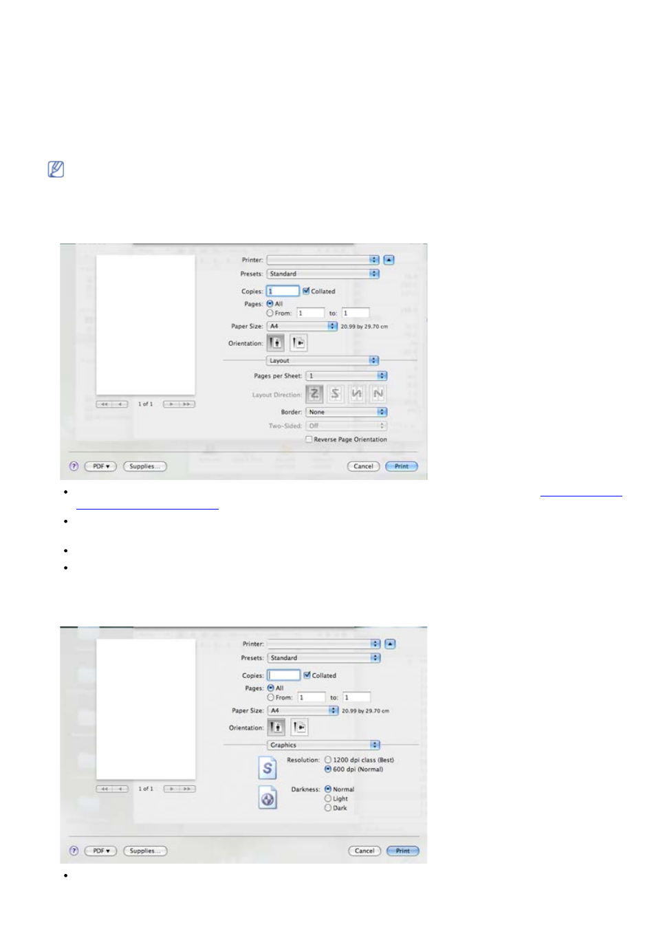 Changing printer settings, Layout, Graphics | Dell 1130n Laser Mono Printer User Manual | Page 55 / 101