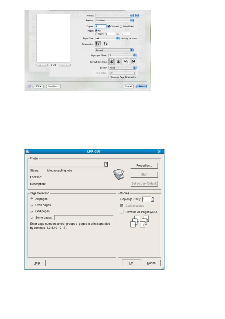 Linux printing, Printing from applications | Dell 1130n Laser Mono Printer User Manual | Page 57 / 101