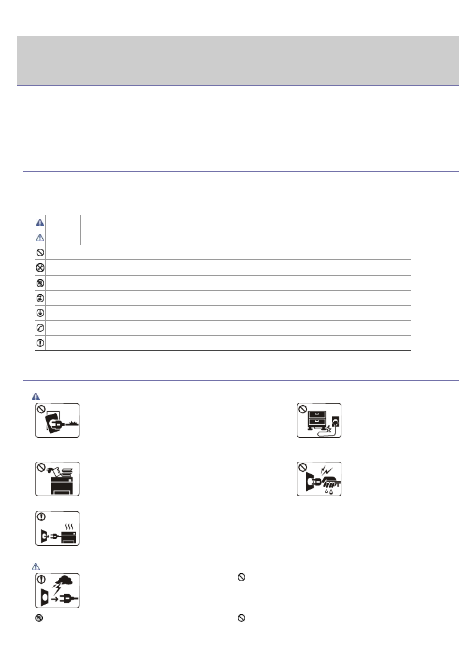 Safety information, Important safety symbols, Operating environment | Warning, Caution | Dell 1130n Laser Mono Printer User Manual | Page 6 / 101