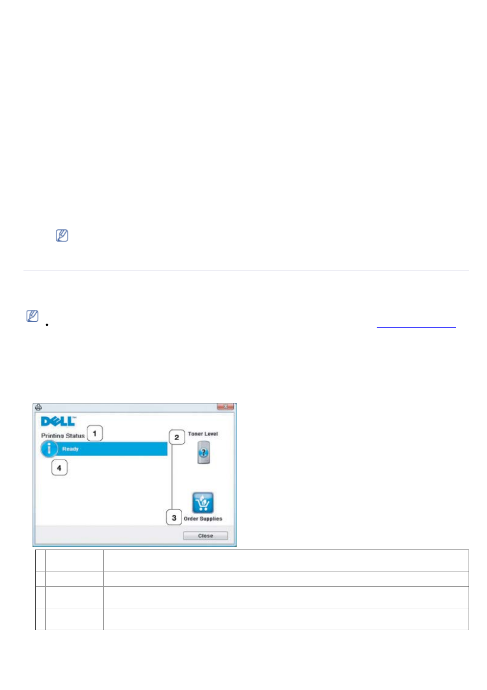 Using the printer status monitor, Setting the contact information, Understanding printer status monitor | Opening the troubleshooting guide | Dell 1130n Laser Mono Printer User Manual | Page 61 / 101