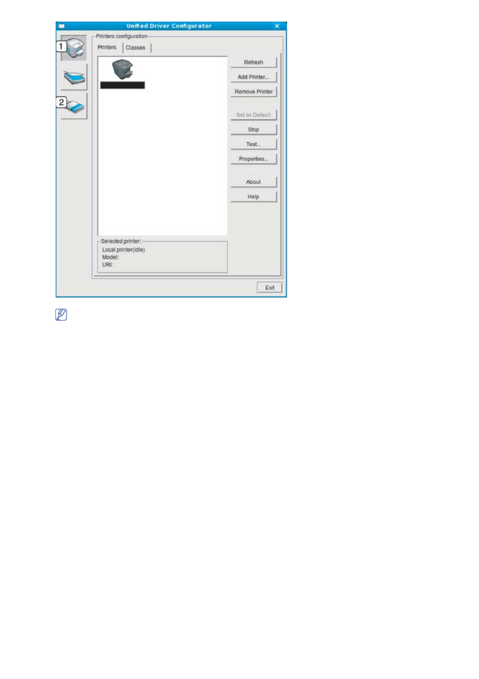 Printers configuration, Printer tab | Dell 1130n Laser Mono Printer User Manual | Page 63 / 101