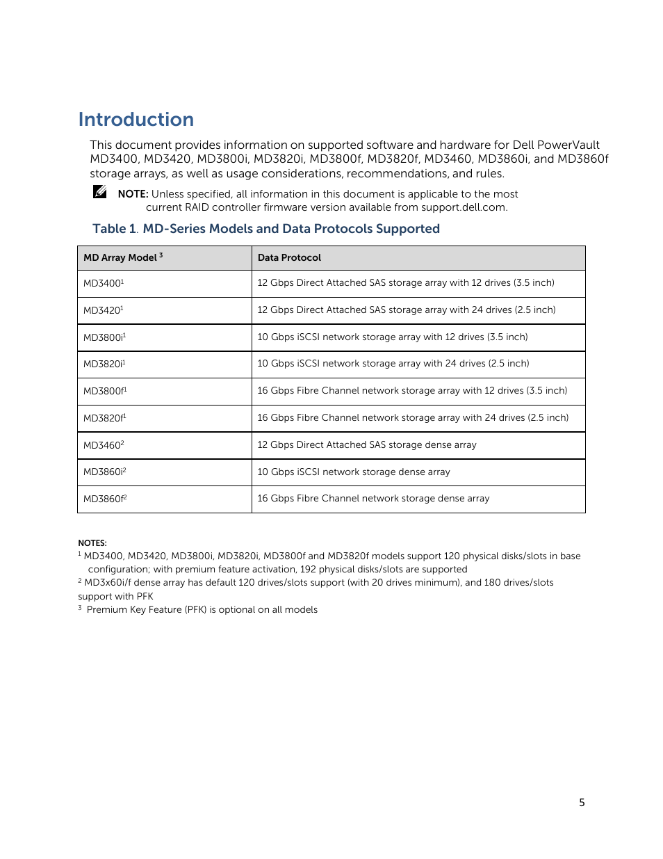 Introduction | Dell PowerVault MD3820f User Manual | Page 5 / 24