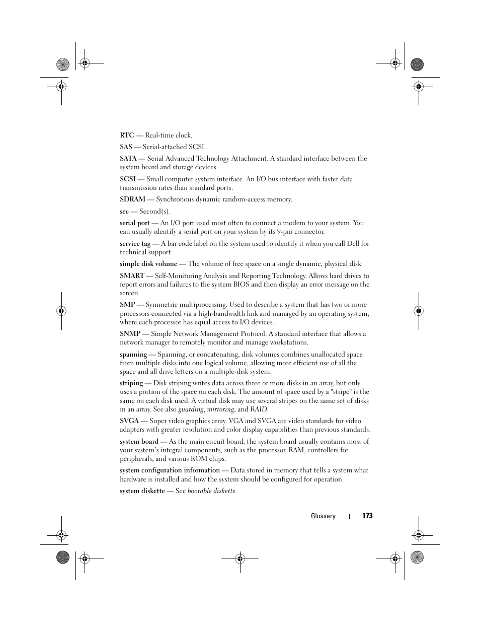 Dell PowerEdge R200 User Manual | Page 173 / 182