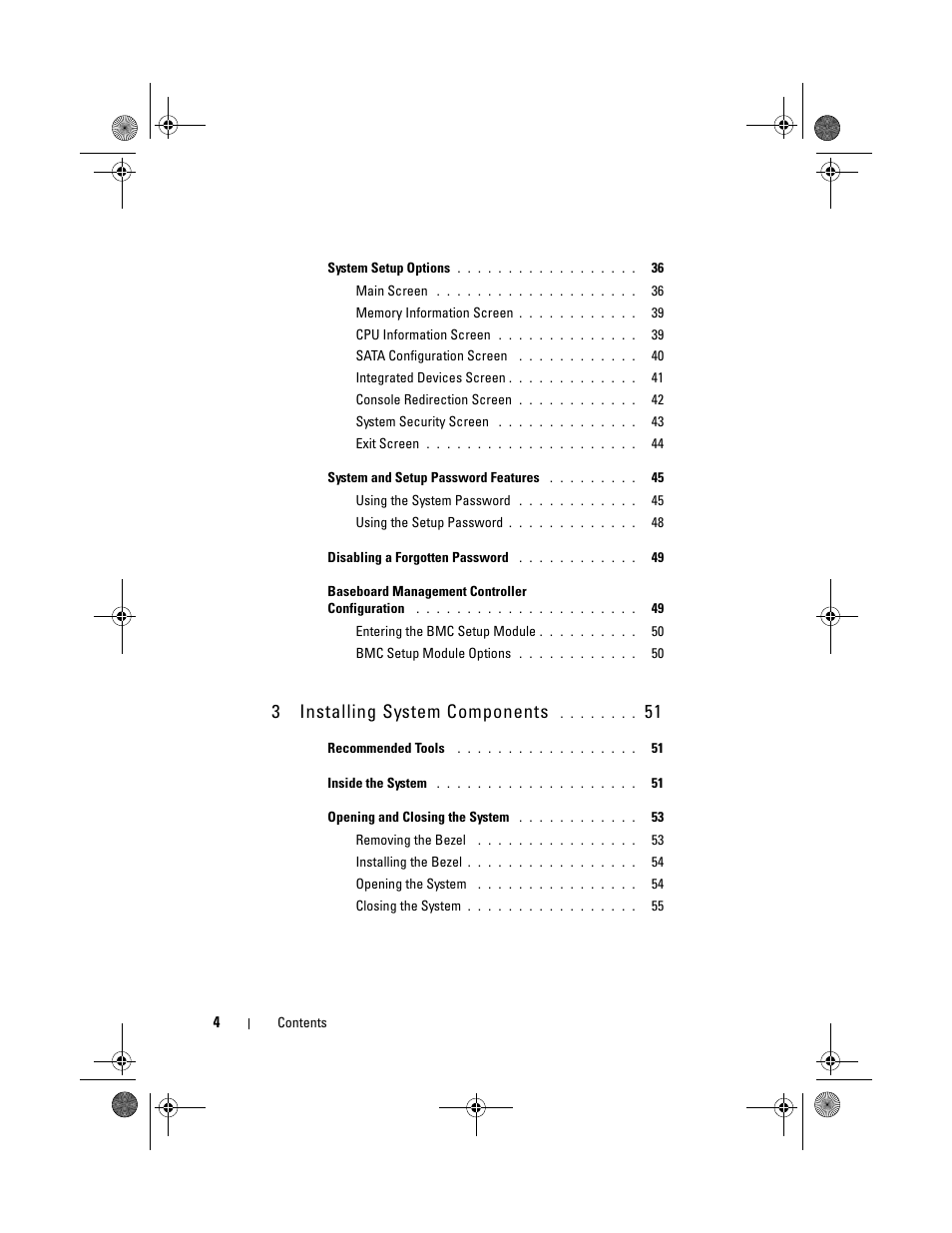 3installing system components | Dell PowerEdge R200 User Manual | Page 4 / 182