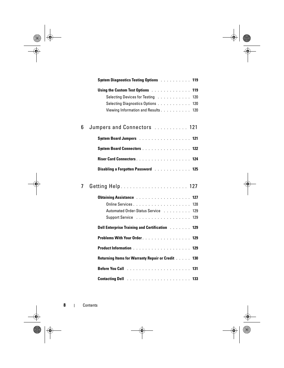 6jumpers and connectors, 7getting help | Dell PowerEdge R200 User Manual | Page 8 / 182
