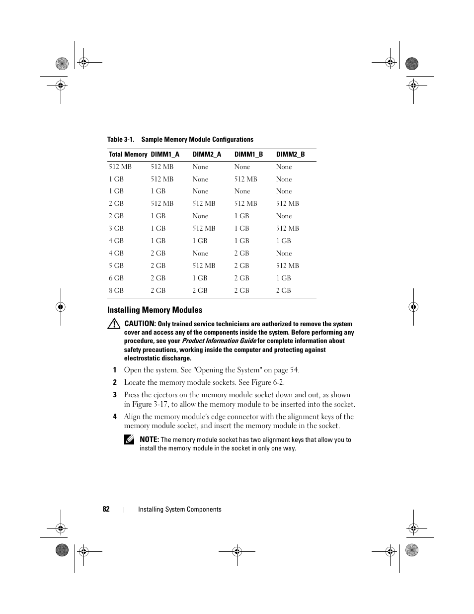Installing memory modules | Dell PowerEdge R200 User Manual | Page 82 / 182