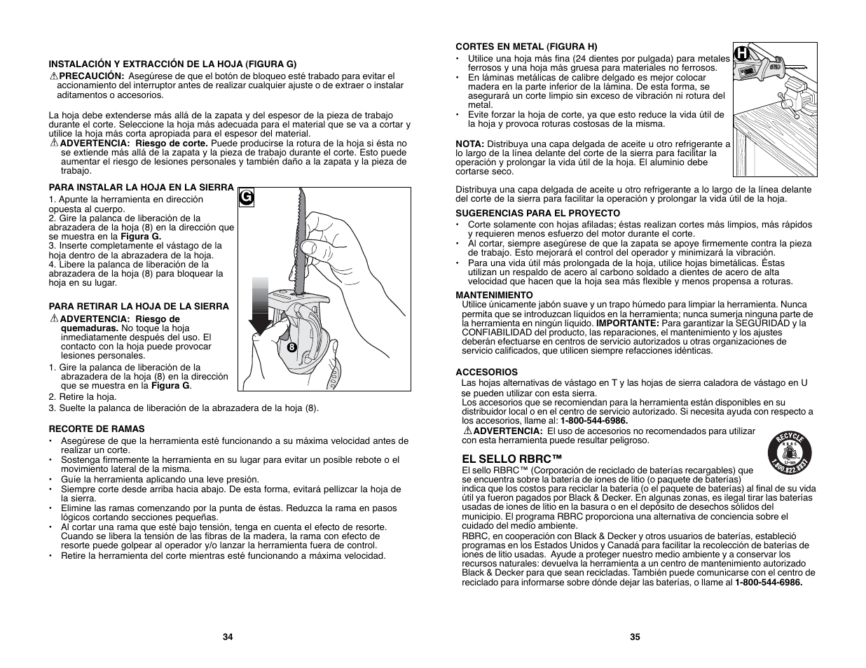 Black & Decker PIRANHA PURNING SAW PSL12 User Manual | Page 18 / 21