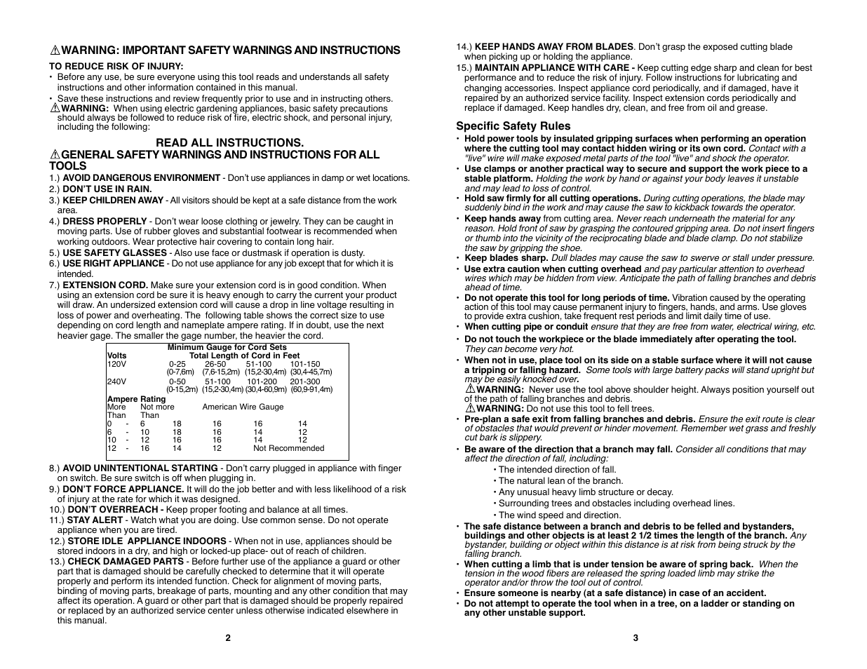 Black & Decker PIRANHA PURNING SAW PSL12 User Manual | Page 2 / 21