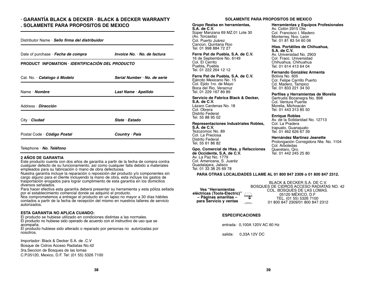 Black & Decker PIRANHA PURNING SAW PSL12 User Manual | Page 20 / 21