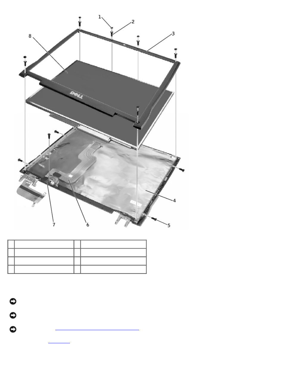 Removing the display bezel | Dell Latitude C640 User Manual | Page 22 / 53