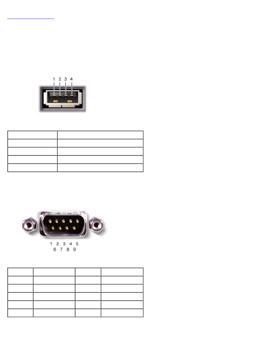 Pin assignments for i/o connectors, Usb connector, Serial connector | Parallel connector | Dell Latitude C640 User Manual | Page 48 / 53