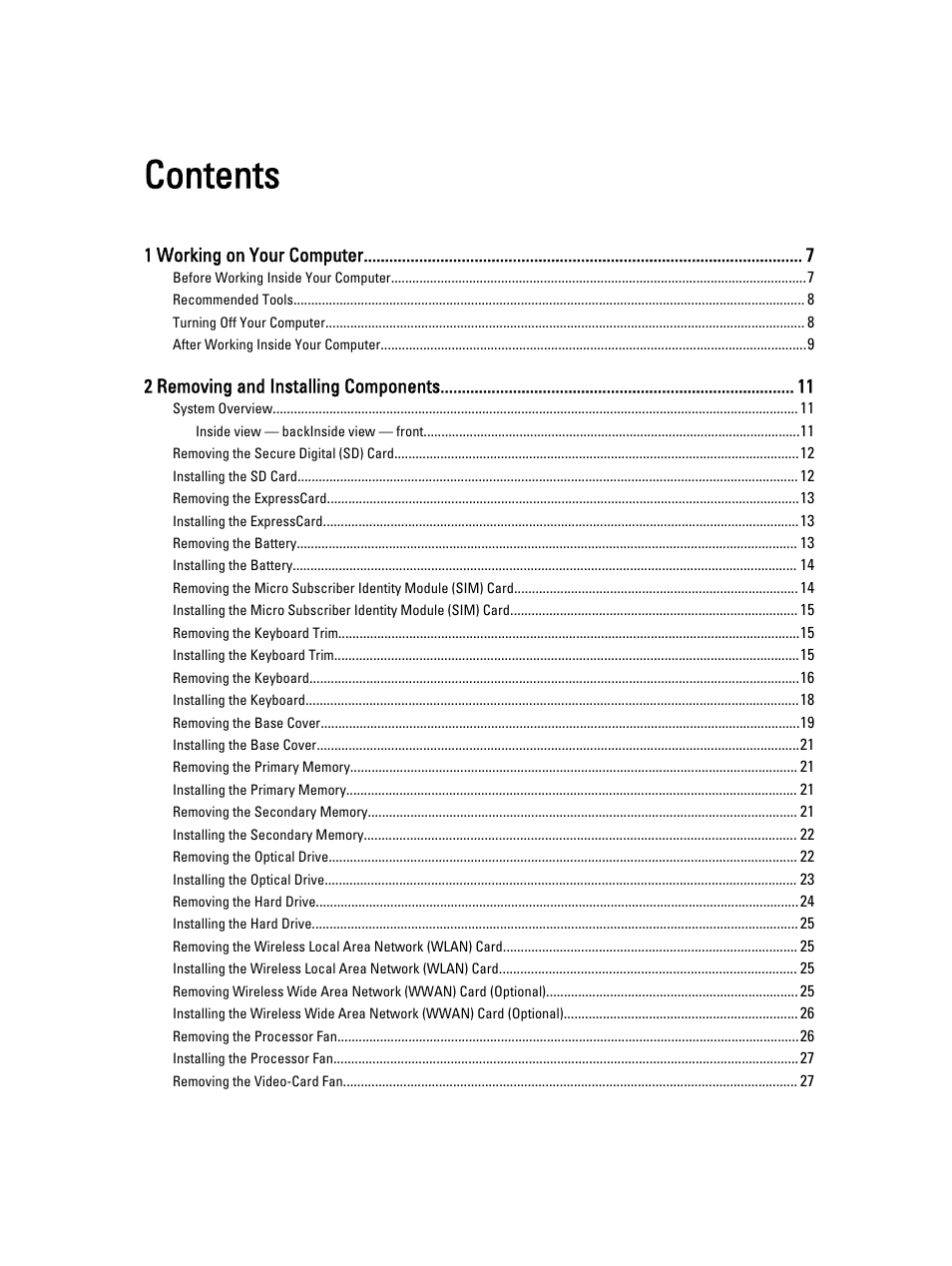 Dell Precision M4800 (Late 2013) User Manual | Page 3 / 83