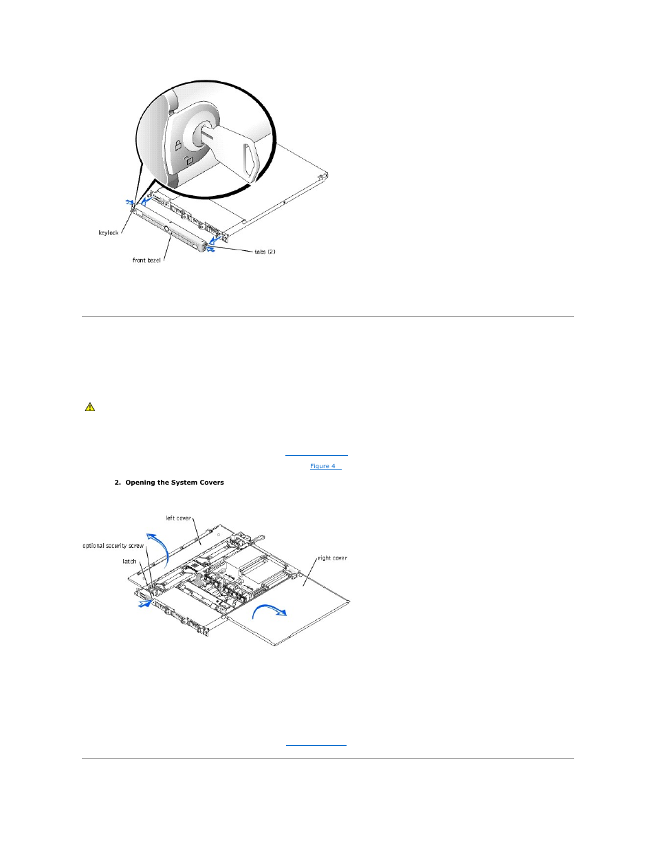 System covers, Replacing the bezel, Opening the system covers | Closing the system covers | Dell PowerEdge 1750 User Manual | Page 23 / 51