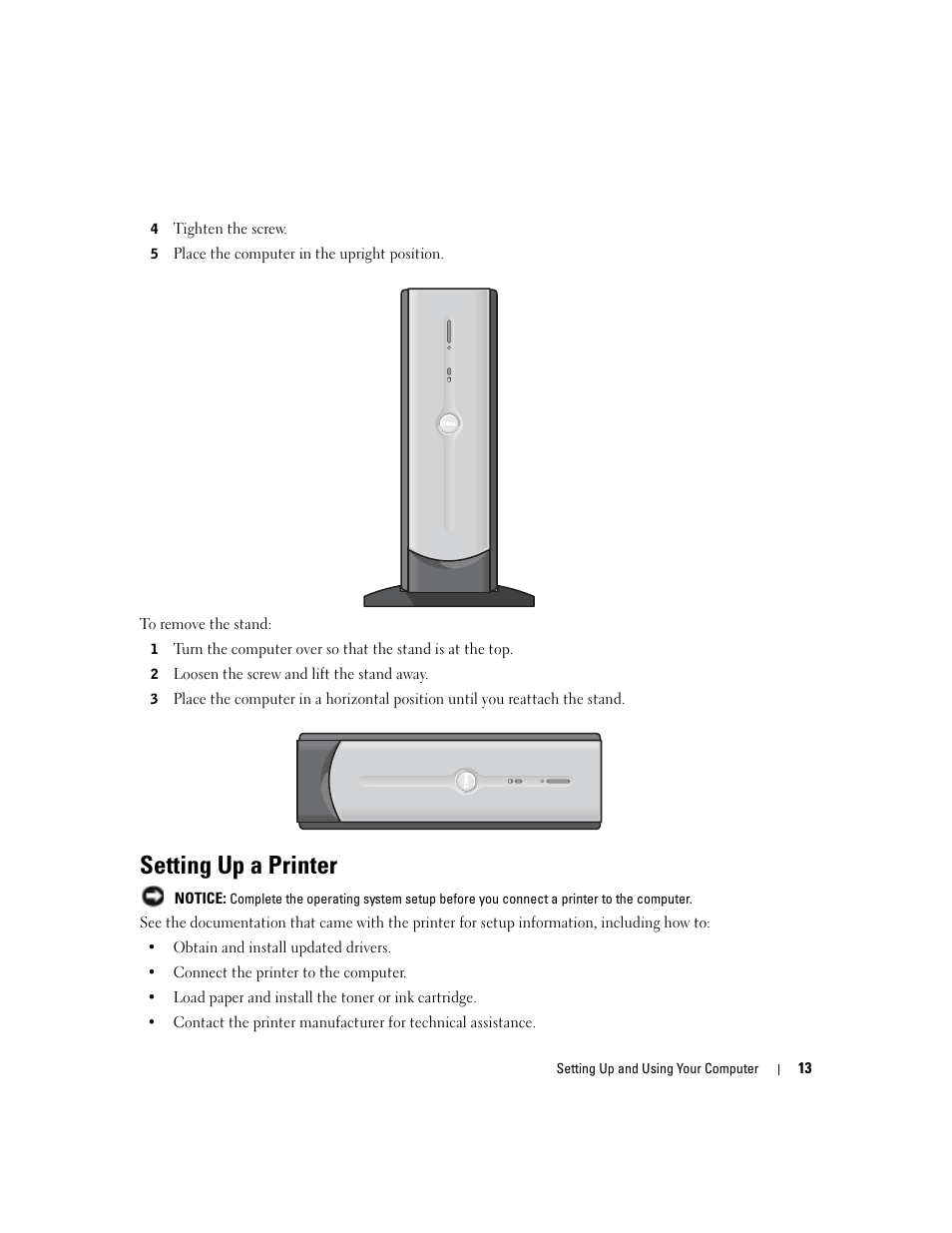 Setting up a printer | Dell Dimension 4600C User Manual | Page 13 / 104